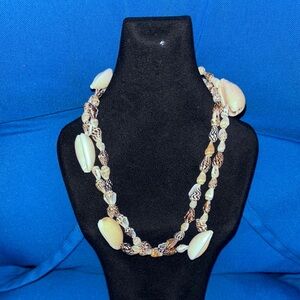 Handmade By Me SeaShall Necklace With Big And Small Shells ColorWhiteBrown NWOTS